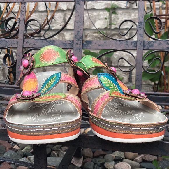 🐲💙 L’ARTISTE by Spring Step Pillow Grey Leather Sandal - Picture 12 of 14